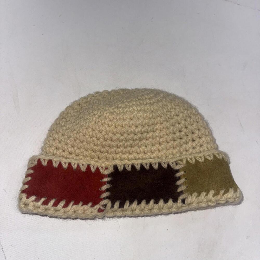 Elegantly Yours Miriam Lefcourt Handmade Italian Suede & Wool Beanie Hat